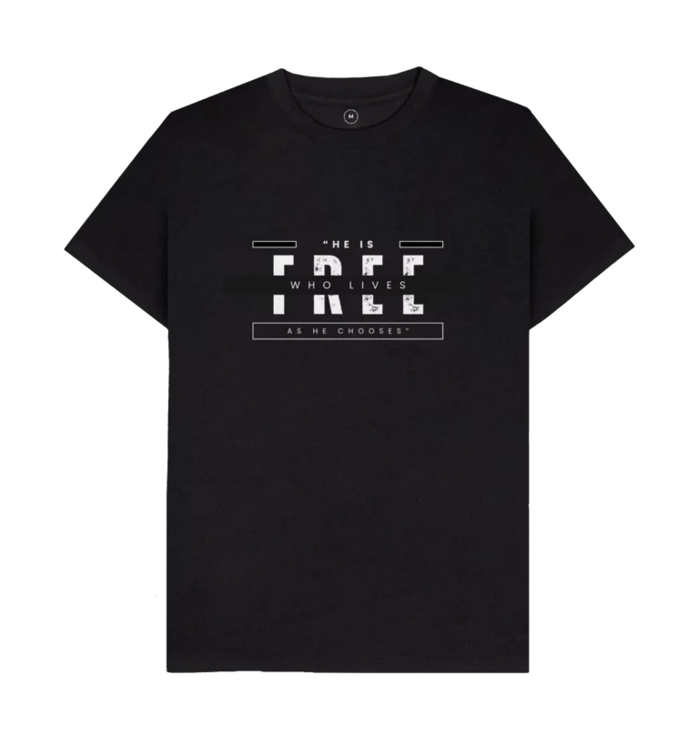 He is free, Who lives as he chooses black mockup